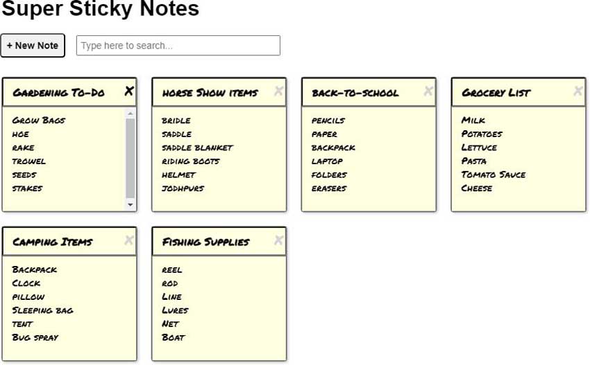 Super Sticky Notes is a React-based app that allows users to organize tasks.